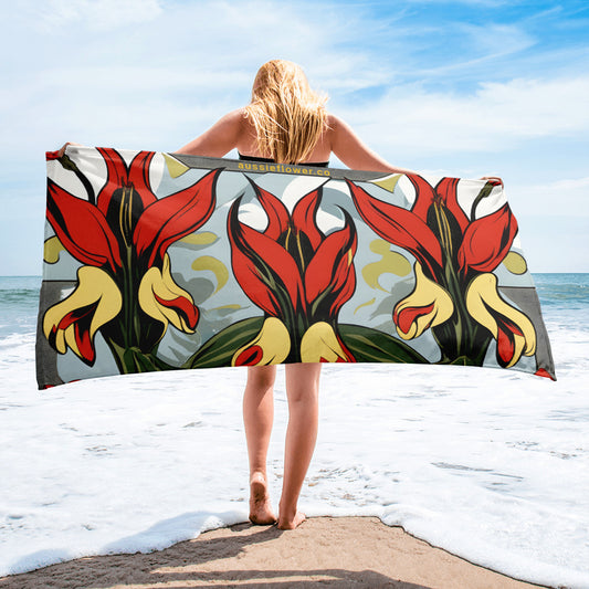Australian Sturt's Desert Pea Flower Beach and Bath Towel